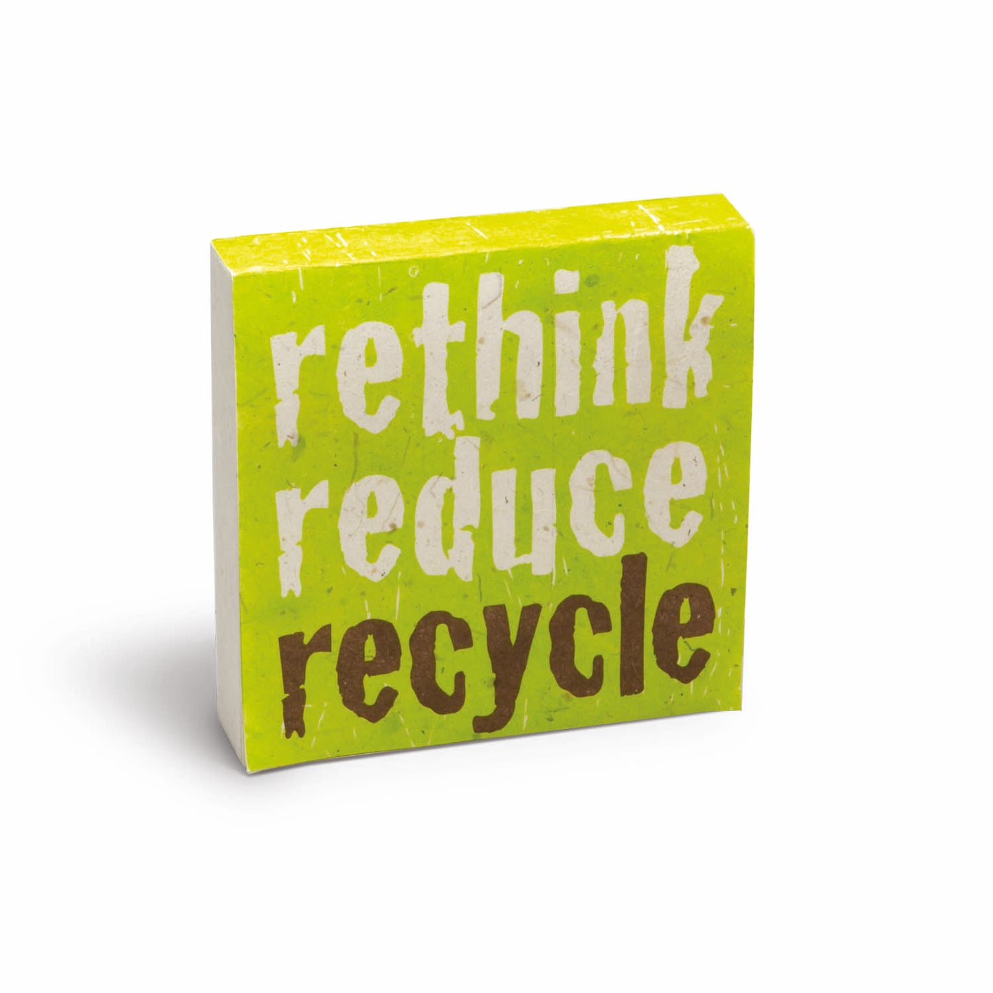 eco-friendly scratch pad - perfect ecologically friendly gift - rethink reduce recycle - front