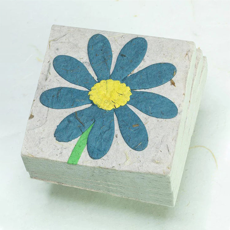 Flower Garden Eco-friendly Scratch Pad - Single Blue Flower (Set of 3)