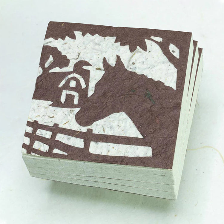 On The Farm - Horse & Barn - Bark - Eco-friendly Scratch Pads (Set of 3) front stacked