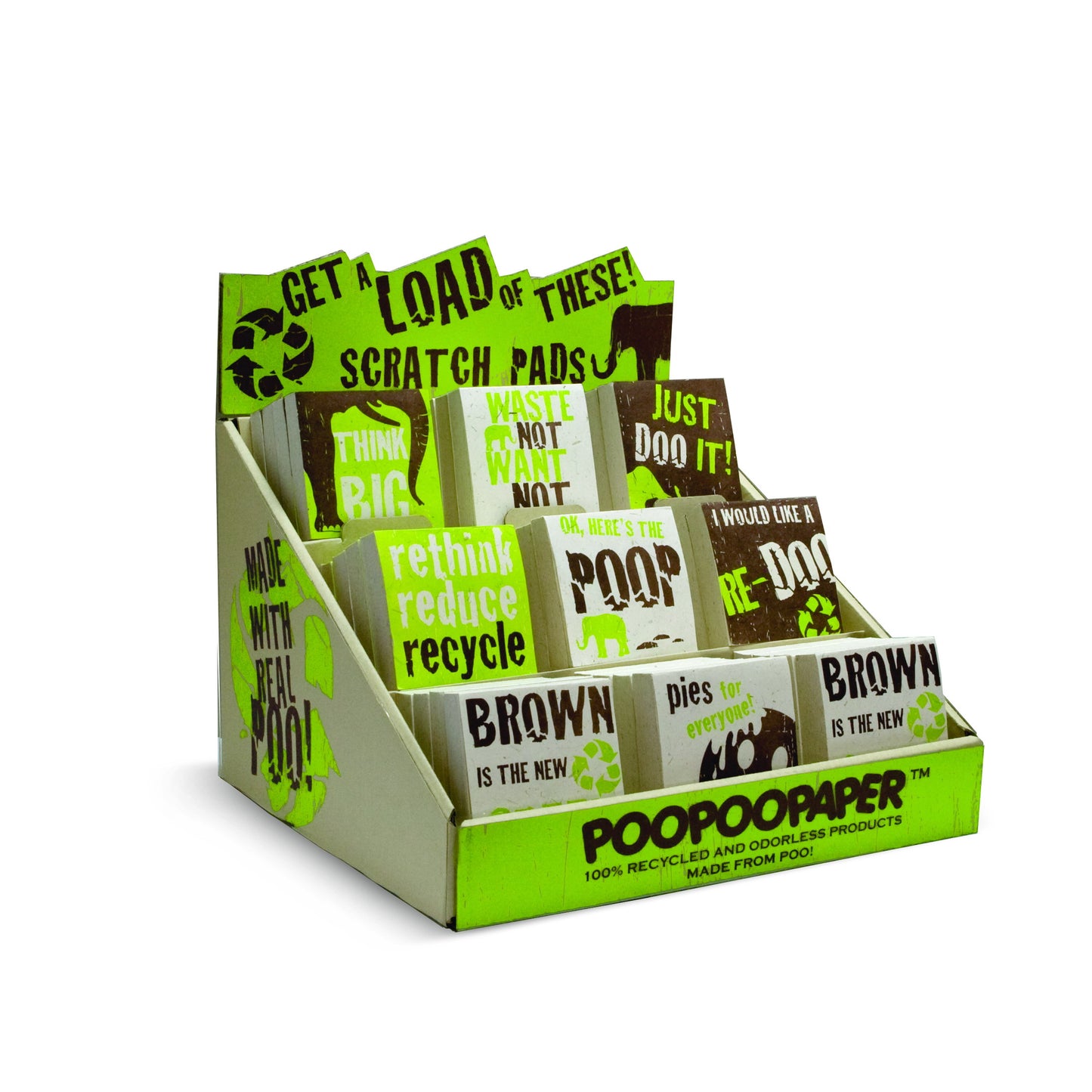 eco-friendly scratch pads made of elephant dung paper - ecologically friendly gifts - set of 80 - front