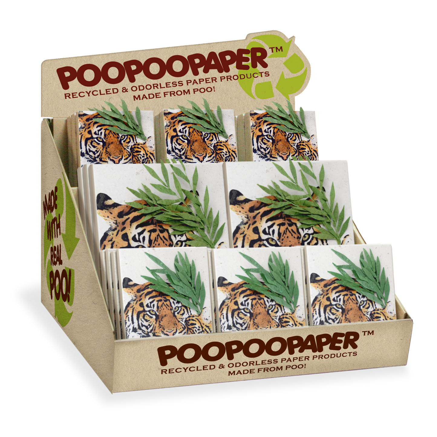 Jungle Tiger Mom & Baby Elephant POOPOOPAPER (70 pieces)