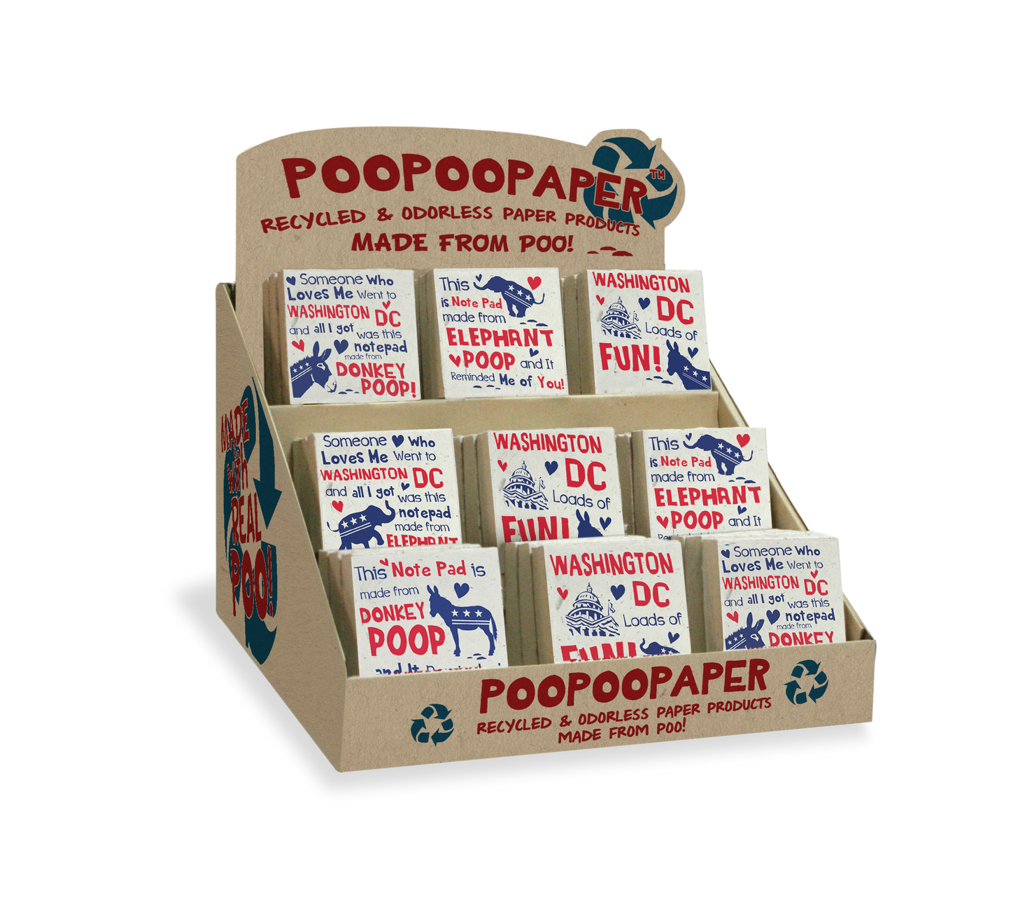 Someone Who Loves Me WASHINGTON, DC Pre-Pak Donkey & Elephant POOPOOPAPER (80 pieces)