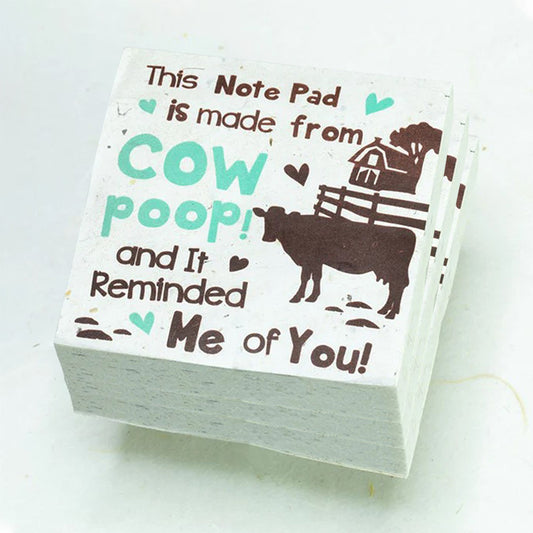 Reminded Me of You - Cow - Eco-friendly Scratch Pads - Blue (Set of 3) front stacked