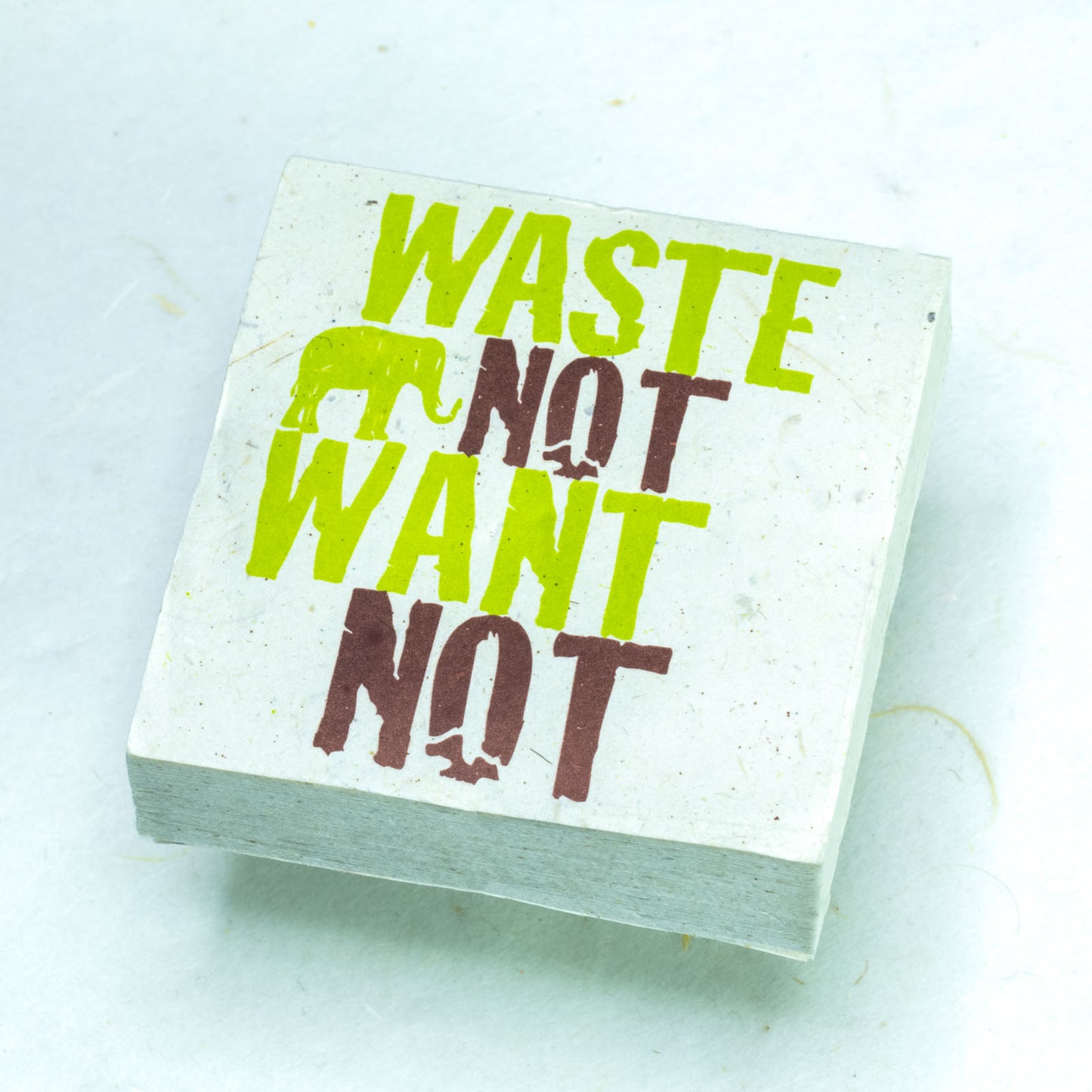 eco-friendly scratch pad made of elephant dung paper - waste not want not - front