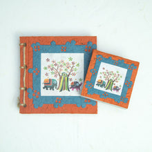 Load image into Gallery viewer, Artist Reproductions - Twine Journal and Scratch Pad - Thailand Themed Batik Art Set - Orange