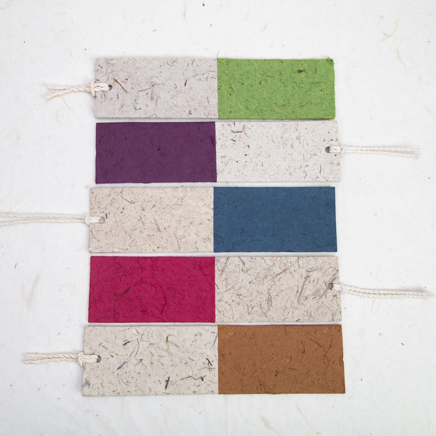 assorted set of paper bookmarks laid vertically