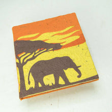 Load image into Gallery viewer, Eco-Friendly, Tree-Free POOPOOPAPER - Savannah Sunset Journal - Elephant - Orange - Front