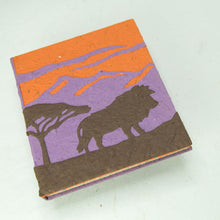 Load image into Gallery viewer, Eco-Friendly, Tree-Free POOPOOPAPER - Savannah Sunset Journal - Lion - Purple - Front