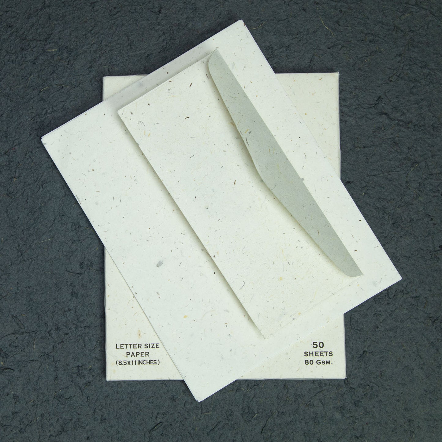 Horse POOPOOPAPER - No.10 Size handmade Envelopes & Letter Size Paper (50 sheets) Set - Open
