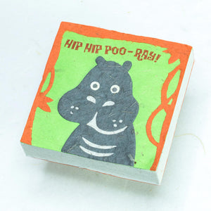 Hippo "Hip Hip POO-ray!" Scratch Pad (Set of 3) - Front