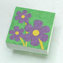 Load image into Gallery viewer, Three Purple Flowers - Eco-Friendly, Sustainable Scratch Pads made from POOPOOPAPER