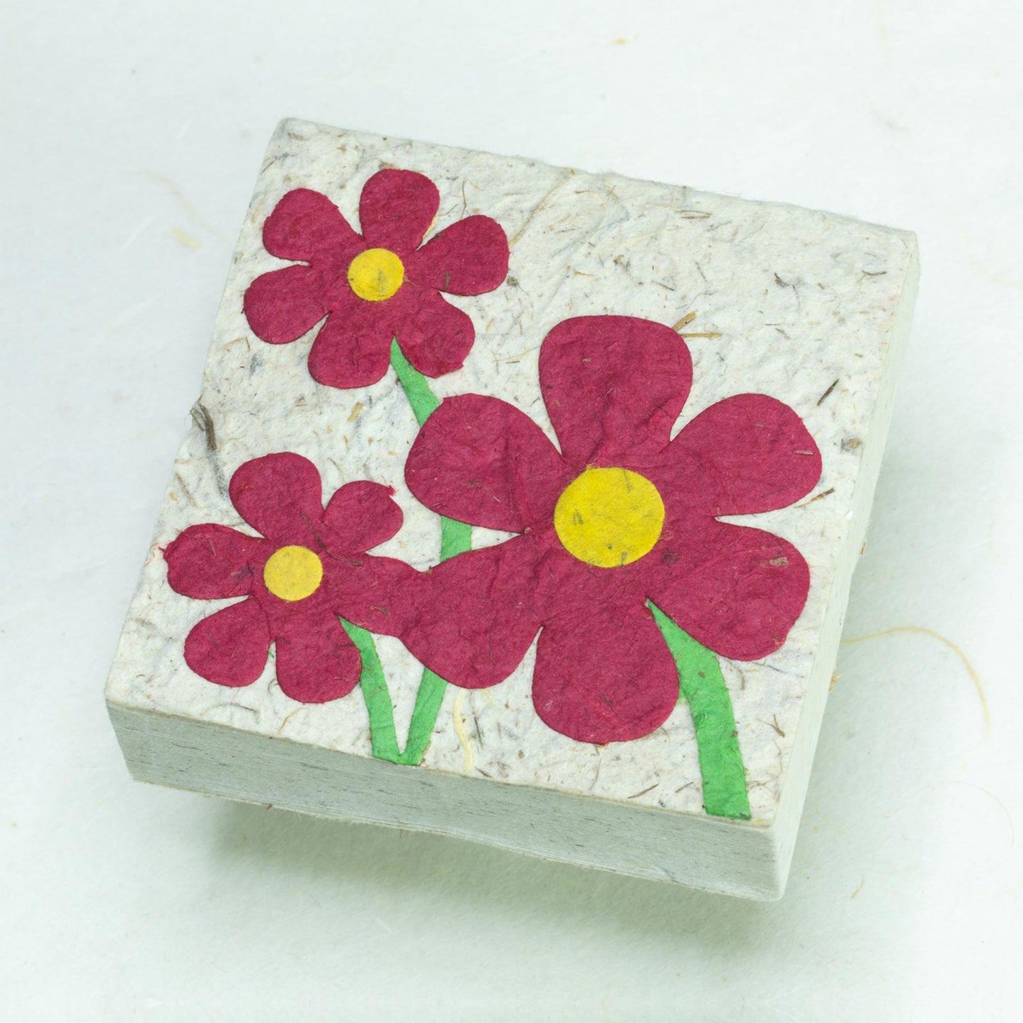 Flower Garden Eco-friendly Scratch Pads - Three Pink Flowers - front (single)