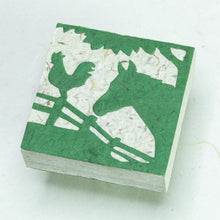 Load image into Gallery viewer, Eco-Friendly, Sustainable, Tree-Free Horse POOPOOPAPER Scratch Pads - Green - Front