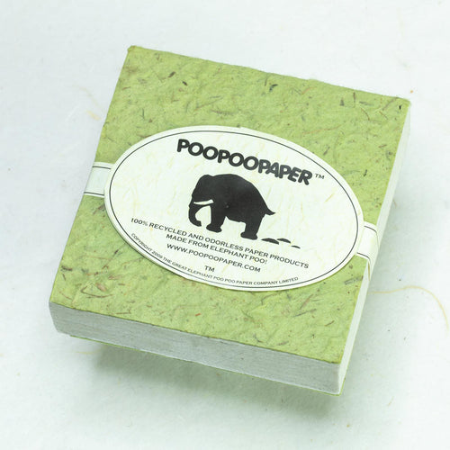 Classic Elephant POOPOOPAPER - Scratch Pad - Grass - (Set of 3) - Eco-friendly & Tree Free - Front