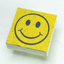 Load image into Gallery viewer, Eco-Friendly, Tree-Free, Organic POOPOOPAPER - Happy Face Scratch Pad - Yellow - Set of 3 - Front