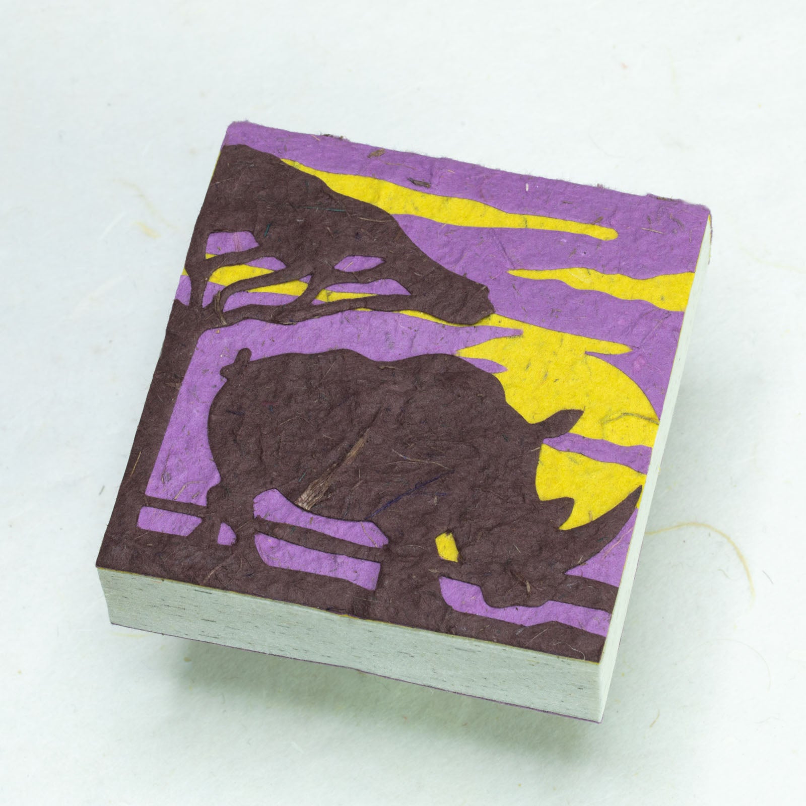 Savannah Sunset Eco-friendly Scratch Pads - Rhinoceros - Purple - Set of 3 - front