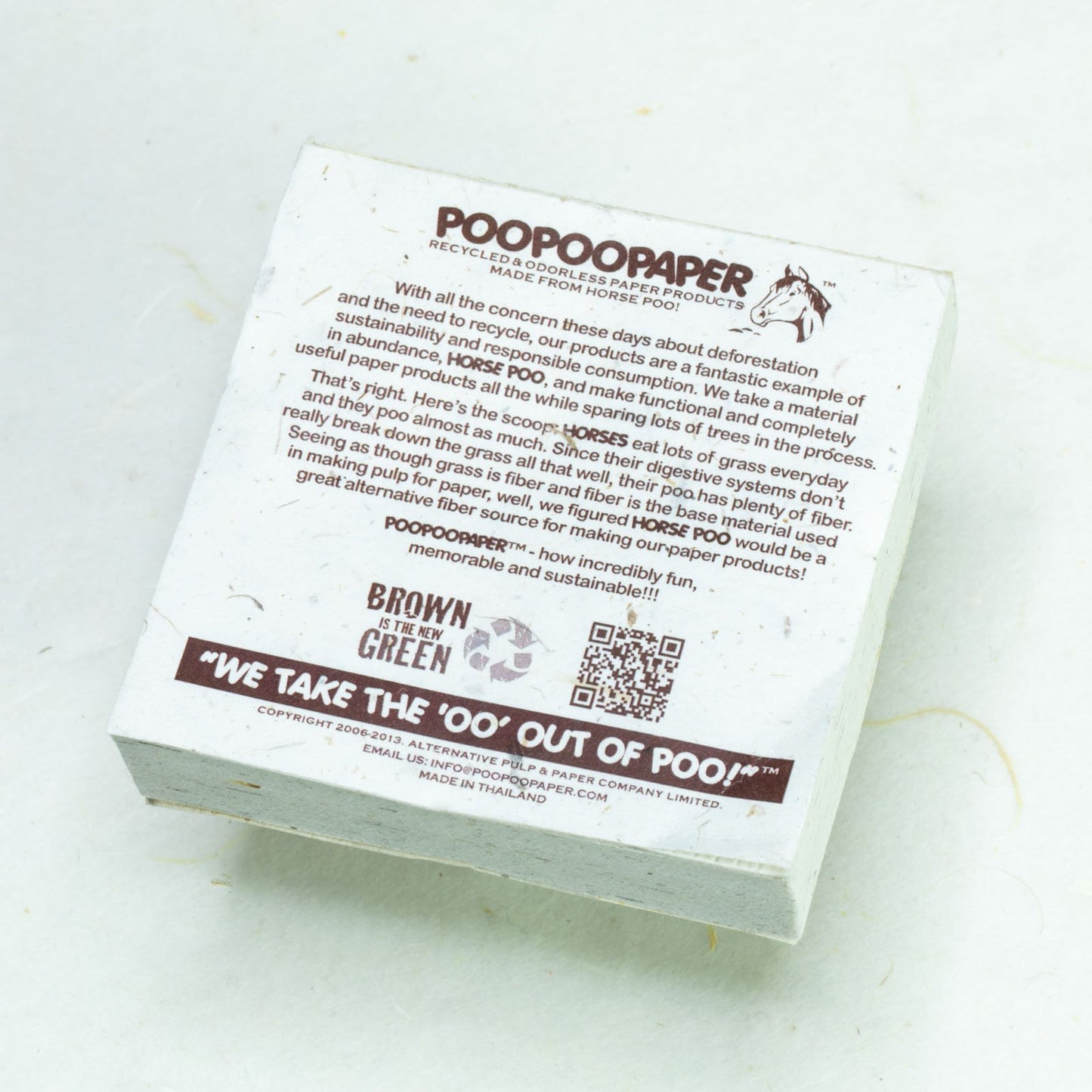 Eco-Friendly, Tree-Free POOPOOPAPER - Reminded Me of You - Horse Scratch Pad - Set of 3 - Blue - Back