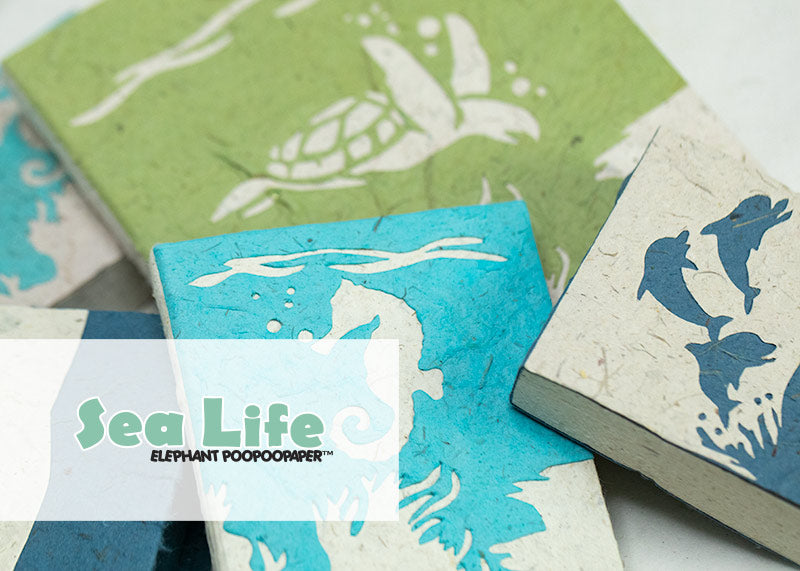 Eco-Friendly, Tree-Free, Sustainable POOPOOPAPER Sea-Life Collection