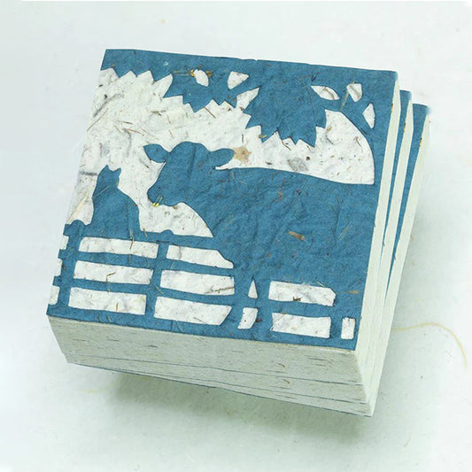 On The Farm - Cow & Cat - Blue - Scratch Pad (Set of 3)