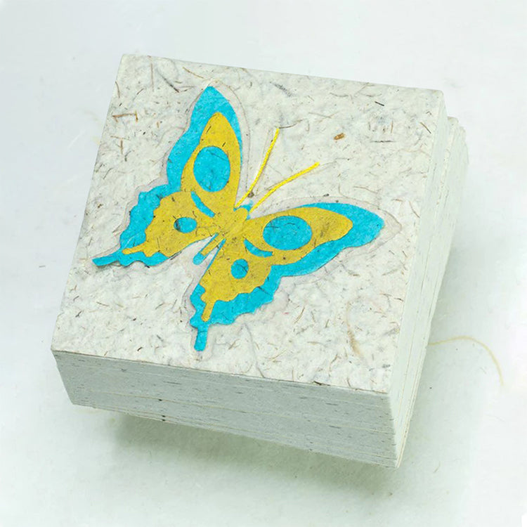 Butterfly Eco-friendly Scratch Pads - Turquoise and Yellow (Set of 3)