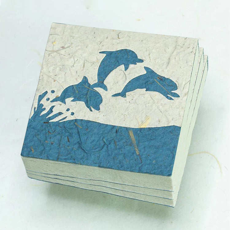 Sea-Life - Jumping Dolphins - Eco-friendly Scratch Pads - Blue (Set of 3)