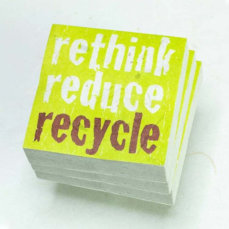 Eco-Scratch Pad Elephant - "RETHINK REDUCE RECYCLE" (Set of 3)