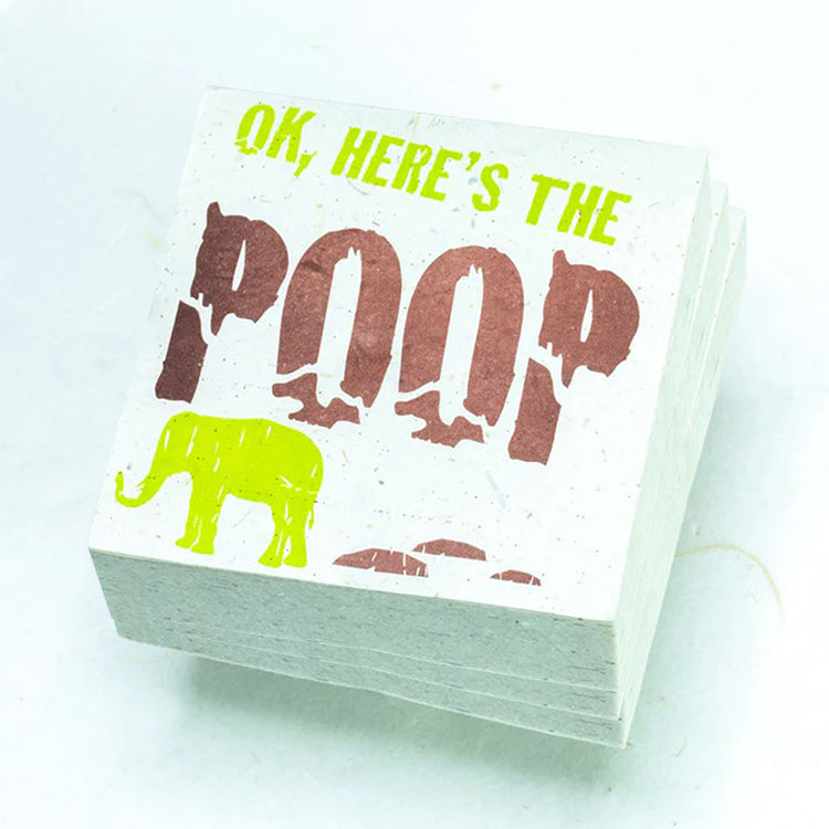 Eco-Scratch Pad Elephant - "OK, HERE'S THE POOP" (Set of 3)