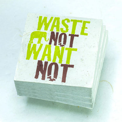 Eco-Scratch Pad Elephant - "WASTE NOT WANT NOT" (Set of 3)