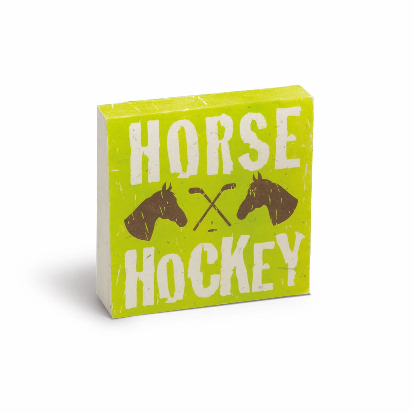 eco-friendly scratch pads made from horse POOPOOPAPER - horse hockey - front