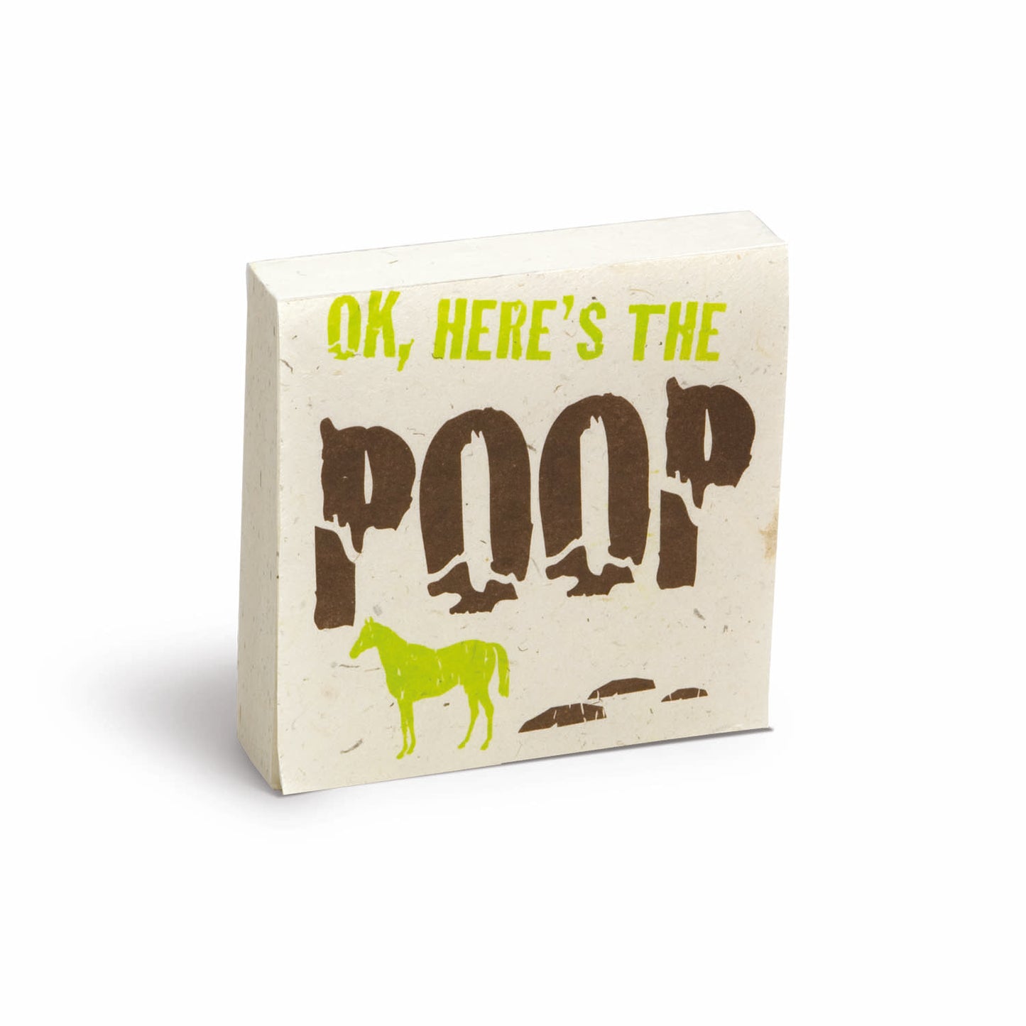 eco-friendly scratch pads made from horse POOPOOPAPER - ok, here's the poop - front