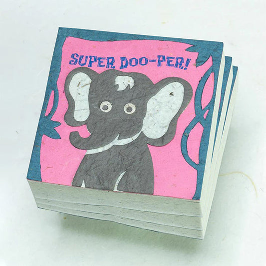 Elephant Super DOO-per! Eco-friendly Scratch Pads - Set of 3 - front (stack)