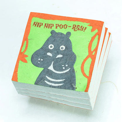 Hippo "Hip Hip POO-ray!" Scratch Pads (Set of 3)