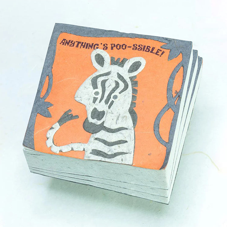 Zebra "Anything's POO-ssible!" Eco-friendly Scratch Pads - Set of 3