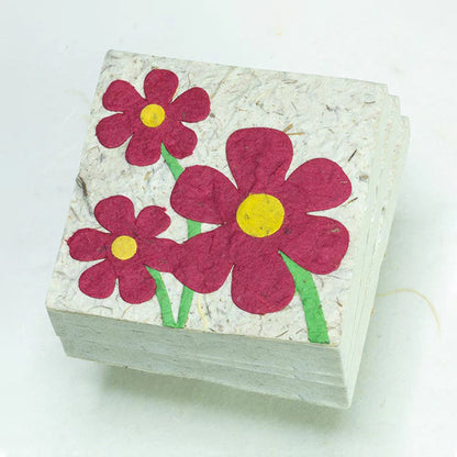 Flower Garden Scratch Pad - Three Pink Flowers (Set of 3)