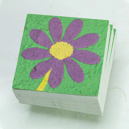 Flower Garden Scratch Pad - Single Purple Flower (Set of 3)