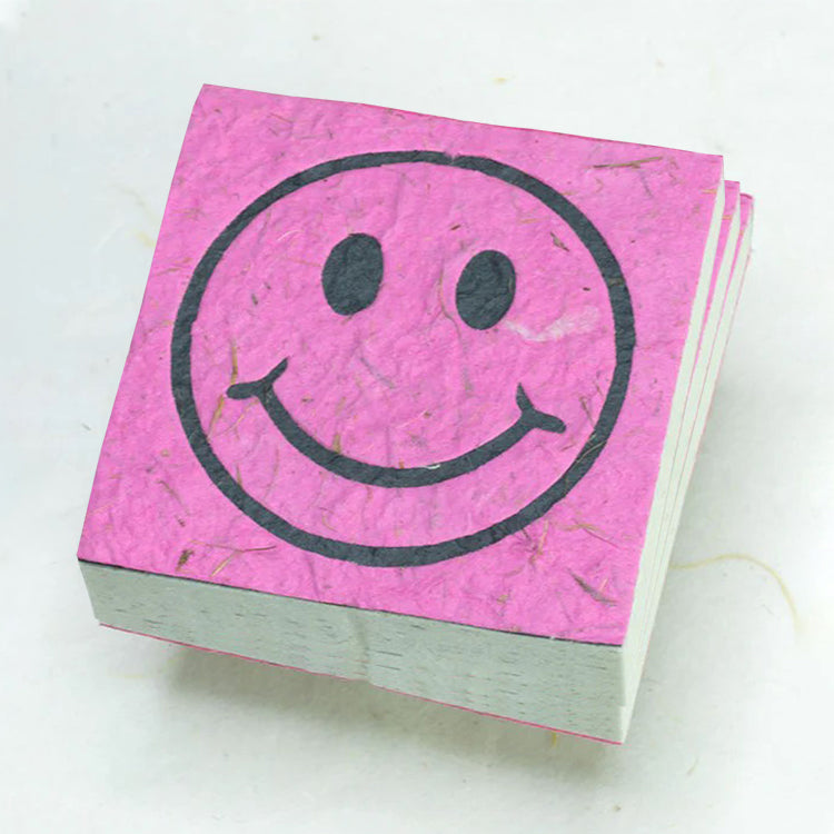 Pile-of-Smile - Happy Face - Elephant POOPOOPAPER - Eco-friendly Scratch Pads - Pink - Set of 3