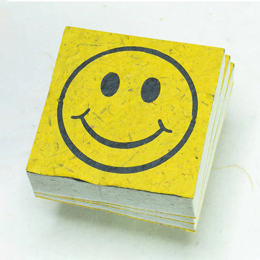 Pile-of-Smile - Happy Face -  Elephant POOPOOPAPER - Eco-friendly Scratch Pads - Yellow - Set of 3