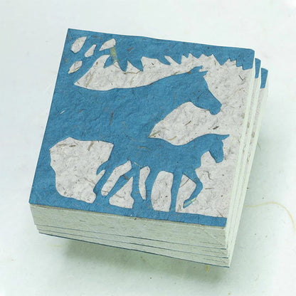 Horse & Baby - Blue - Scratch Pads (Set of 3)