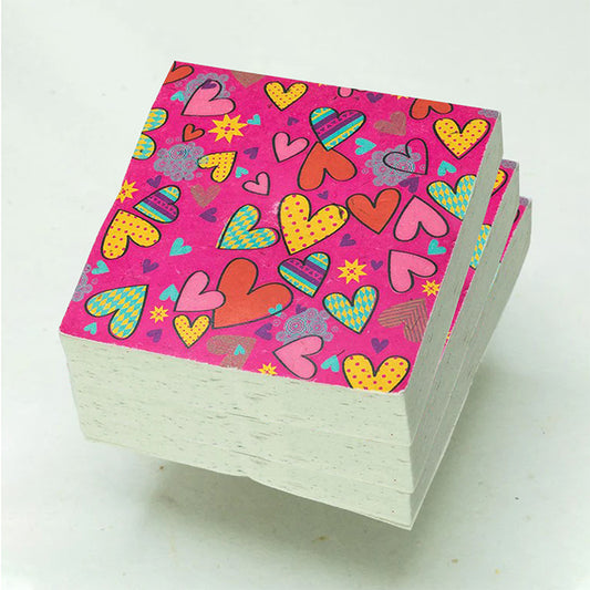 sustainable products - heart eco-friendly scratch pads - front (stack)