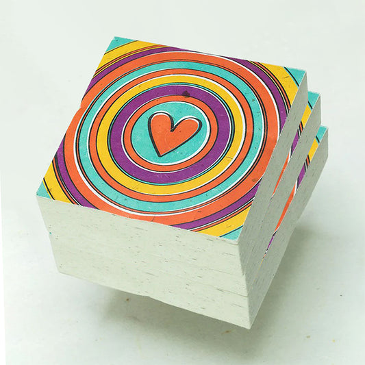 sustainable products - heart eco-friendly scratch pads - front (stack)