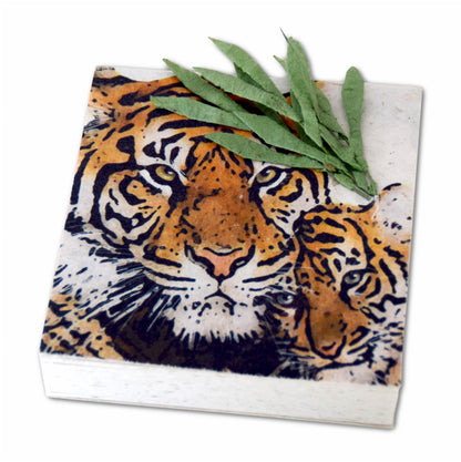 Jungle Tiger Mom & Baby Elephant POOPOOPAPER (70 pieces)