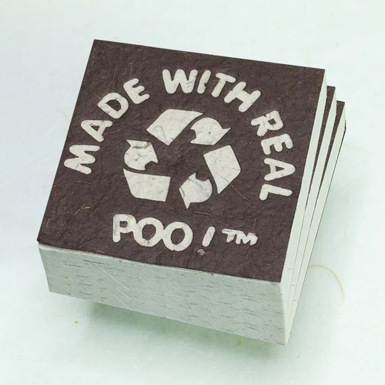 Made With Real Poo! - Elephant - POOPOOPAPER - Brown - Eco-friendly Scratch Pads (Set of 3)