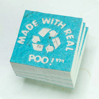 Made With Real Poo! - Elephant - POOPOOPAPER - Blue - Eco-friendly Scratch Pads (Set of 3)