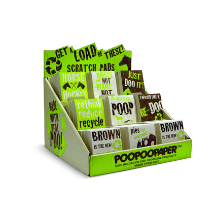 eco-friendly scratch pads made from horse POOPOOPAPER - ecologically friendly gifts - set of 80 - front