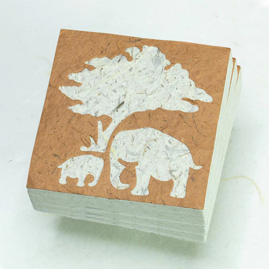 Eco-friendly Scratch Pads - Elephant Mom & Baby - Bark - Set of 3