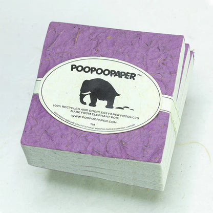 Classic Elephant POOPOOPAPER - Eco-friendly Scratch Pads - Purple - (Set of 3)