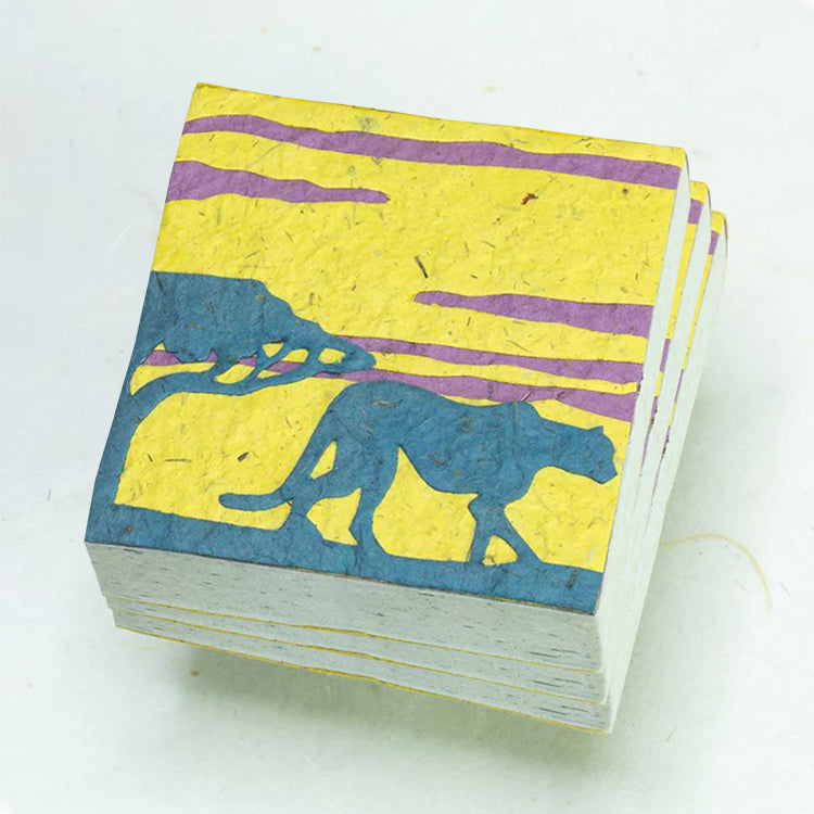 Savannah Sunset Eco-friendly Scratch Pads - Cheetah - Yellow - Set of 3