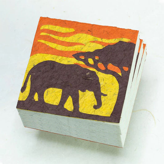 Savannah Sunset Eco-friendly Scratch Pads - Elephant - Orange - Set of 3