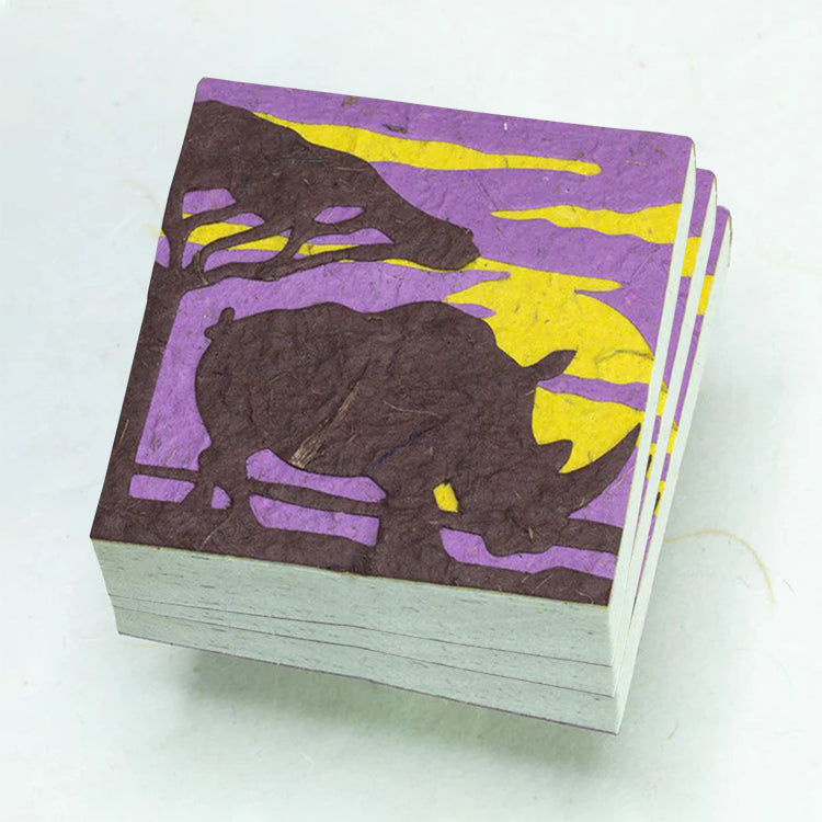 Savannah Sunset Eco-friendly Scratch Pads - Rhinoceros - Purple - Set of 3