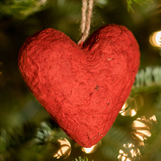 Heart shaped Elephant POOPOOPAPER Tree Ornament